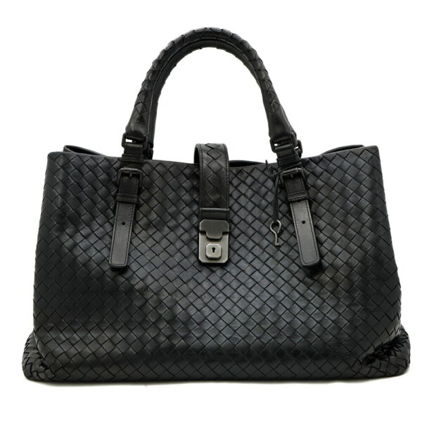 13889 1 Bottega Veneta Medium Rome Bag Black