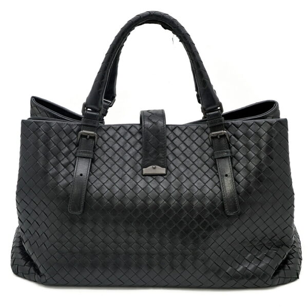 13889 2 Bottega Veneta Medium Rome Bag Black