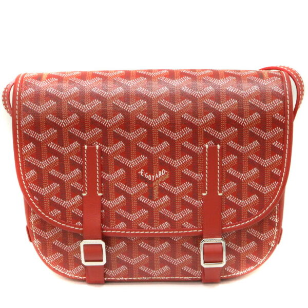 1644 1 Goyard Belvedere PM Shoulder Bag Leather Red