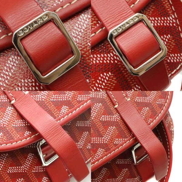 1644 13 Goyard Belvedere PM Shoulder Bag Leather Red