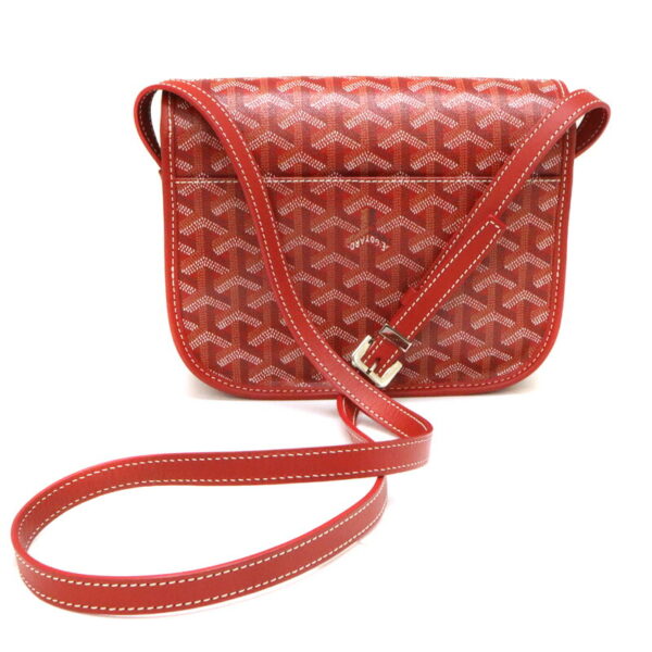 1644 2 Goyard Belvedere PM Shoulder Bag Leather Red