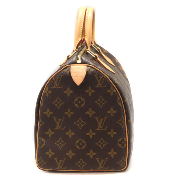 170 3 Louis Vuitton Speedy 30 Monogram Canvas Handbag Brown