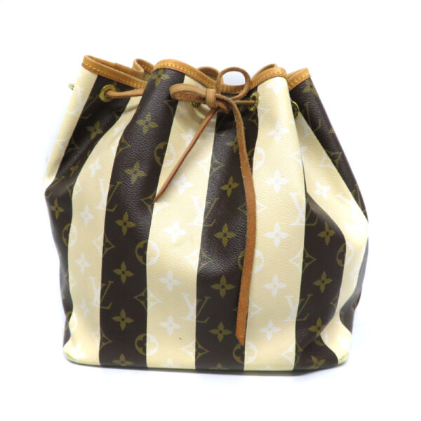 1825 1 Louis Vuitton Petit Noe Monogram Rayule Drawstring Bag Brown Beige