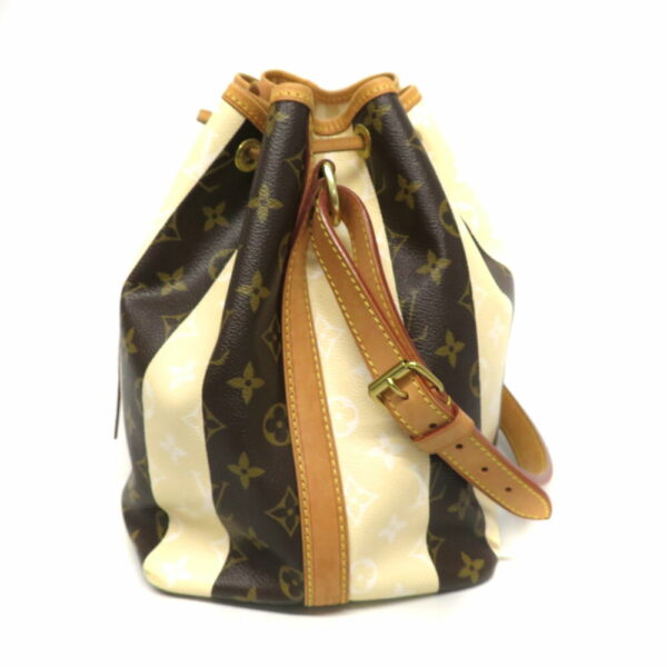 1825 2 Louis Vuitton Petit Noe Monogram Rayule Drawstring Bag Brown Beige