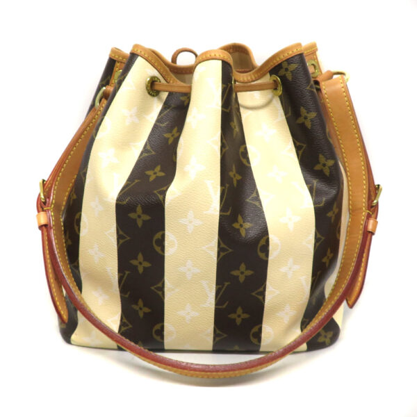 1825 3 Louis Vuitton Petit Noe Monogram Rayule Drawstring Bag Brown Beige