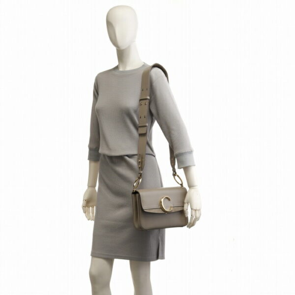 19ss191a3723w 6 Chloe C Small Double Carry 2WAY Bag Gray