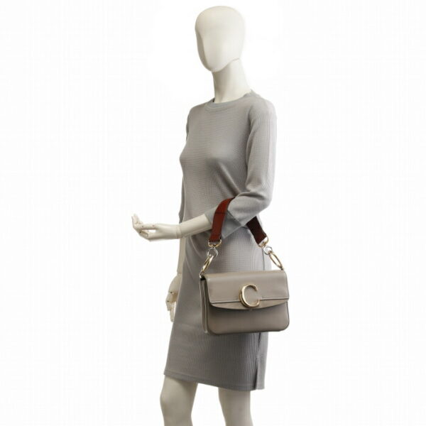 19ss191a3723w 7 Chloe C Small Double Carry 2WAY Bag Gray