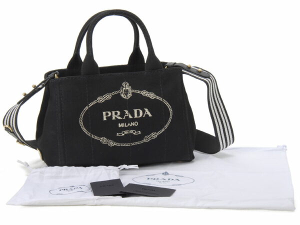 1bg439zkif0n12roo 3 Prada Canapa 2WAY Shoulder Bag Black