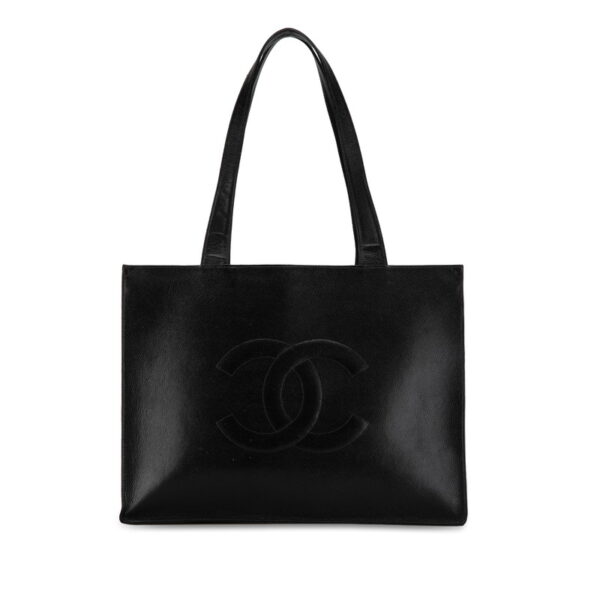 1y61qjmvy1s2saoo 1 Chanel Decacoco Mark Tote Bag Caviar Skin Black