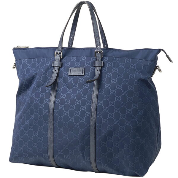 2000007082922 1 Gucci GG Pattern 2WAY Tote Bag Nylon Navy