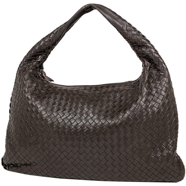 2000008167598 1 Bottega Veneta Intrecciato Braided Nappa Shoulder Bag Brown