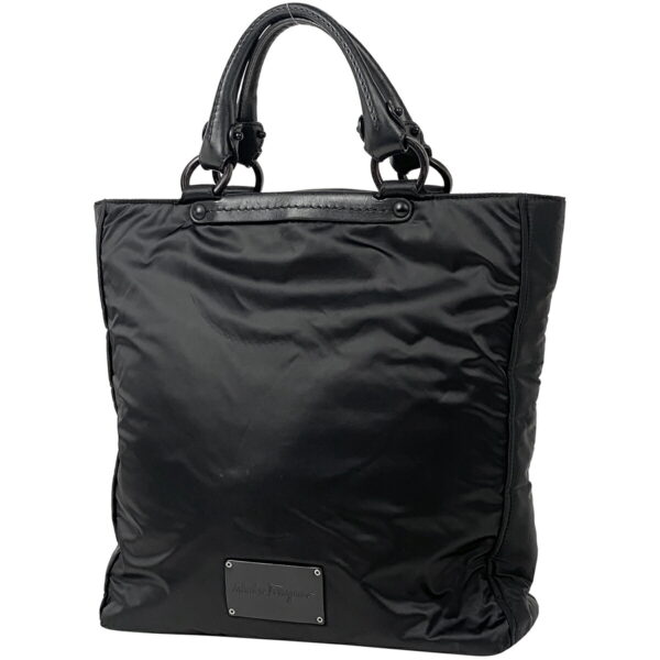 2000010210046 1 Salvatore Ferragamo Nylon Tote Handbag Black