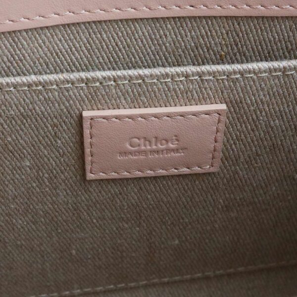 200013705019 8 Chloe Woody Small 2Way Shoulder Bag Calfskin Leather Cement Pink