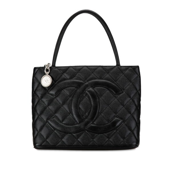 201 57872 1 Chanel Tote Coco Mark Tote Bag Caviar Skin Black