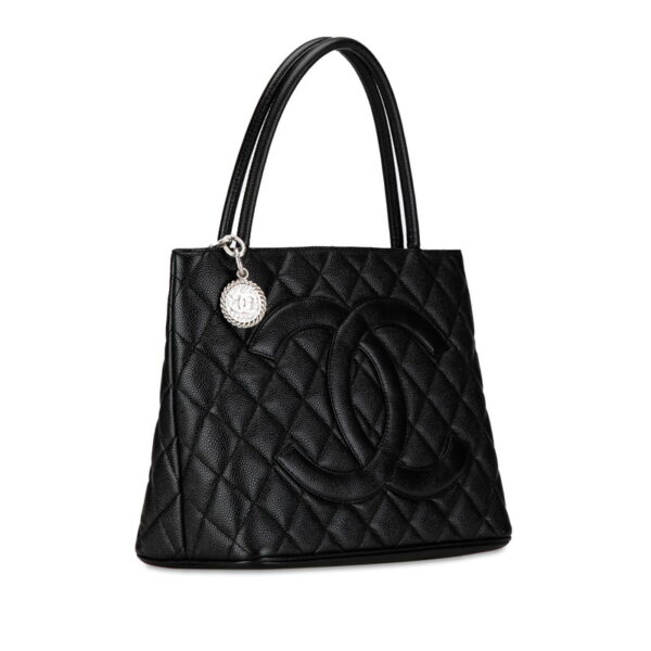 201 57872 2 Chanel Tote Coco Mark Tote Bag Caviar Skin Black