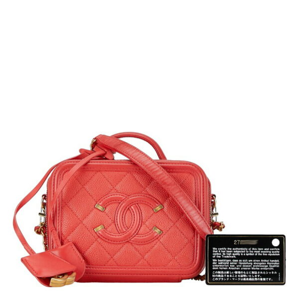 201 57882 9 Chanel Cocomark Figley Chain Shoulder Bag Red