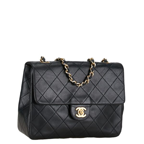 201 57885 2 Chanel Cocomark Mini Matelasse Chain Shoulder Bag Black