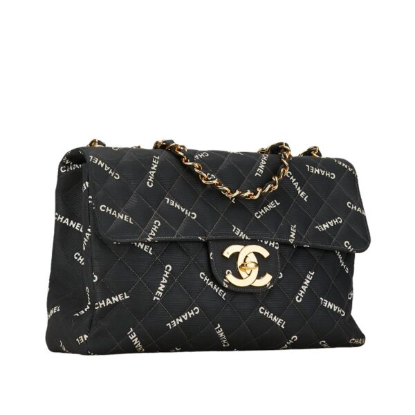 201 62390 2 Chanel Deca Matelasse Chain Shoulder Bag Black