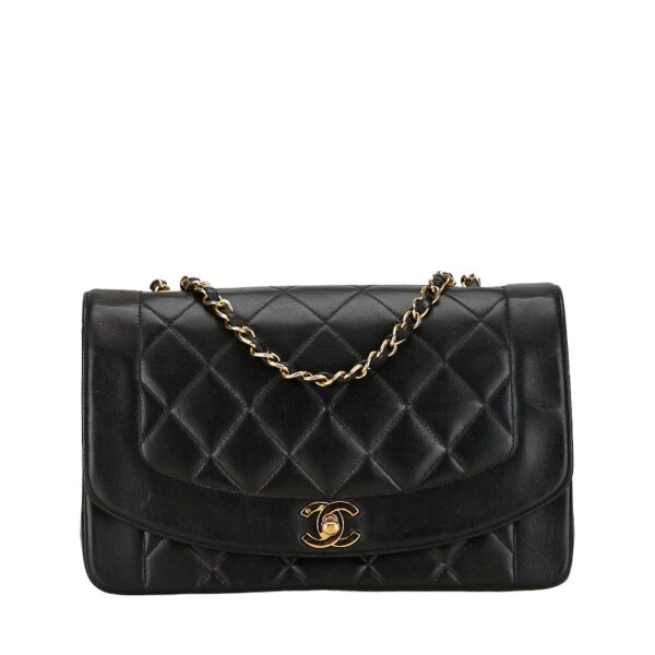 201 62391 1 Chanel Diana 25 Chain Shoulder Bag Lambskin Black