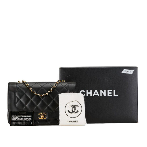 201 62391 62393 Chanel Diana 25 Chain Shoulder Bag Lambskin Black