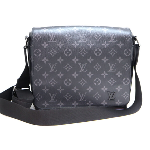 2083 1 Louis Vuitton District PM Monogram Eclipse Shoulder Bag Gray