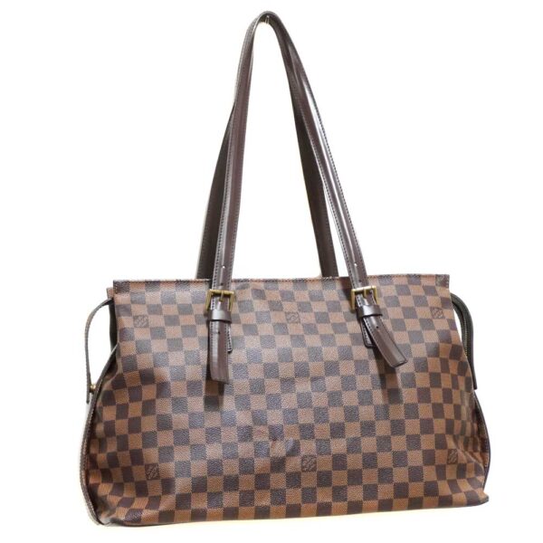 21 1031 Louis Vuitton Chelsea Damier Ebene Tote Bag Brown