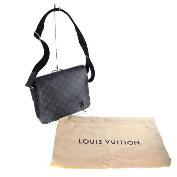 21 1882 13 Louis Vuitton District PM NVS Shoulder Bag Monogram Eclipse Black