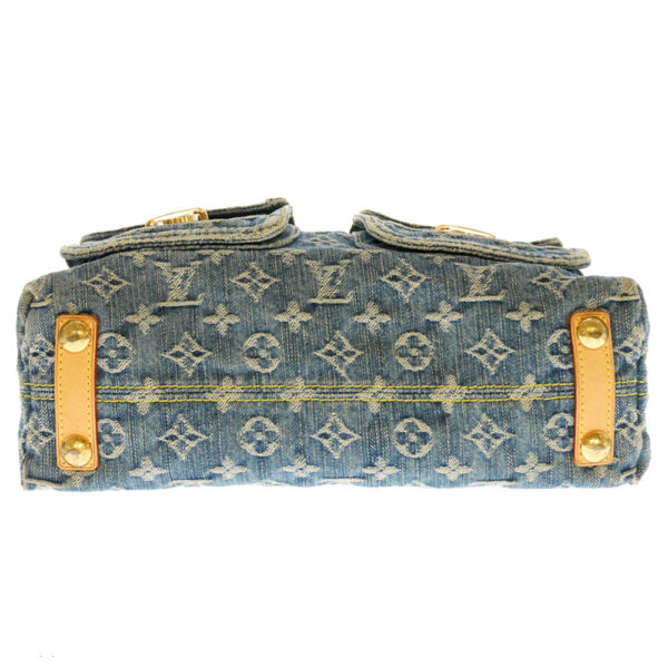 21 2752 4 Louis Vuitton Baggy PM Monogram Denim Shoulder Bag Blue