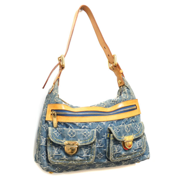 21 2752 Louis Vuitton Baggy PM Monogram Denim Shoulder Bag Blue