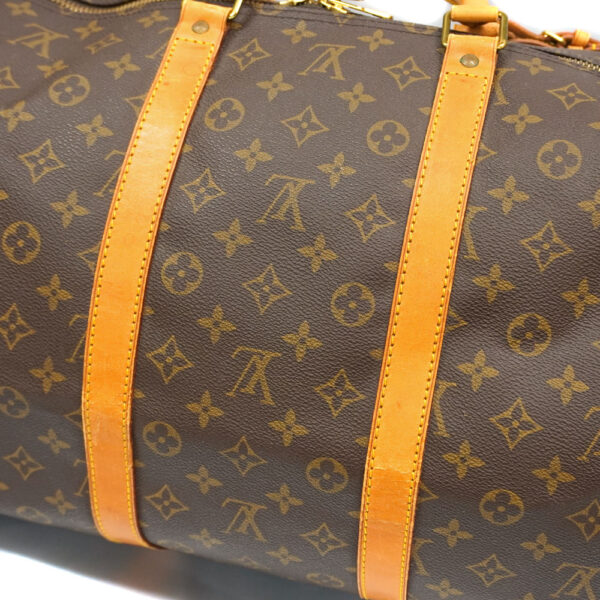 21 3219 10 Louis Vuitton Keepall 55 Monogram Canvas Bag Brown