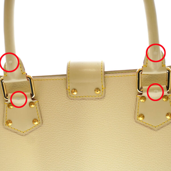 21 3220 7 Louis Vuitton Fabureau Suhali Leather Handbag Off White