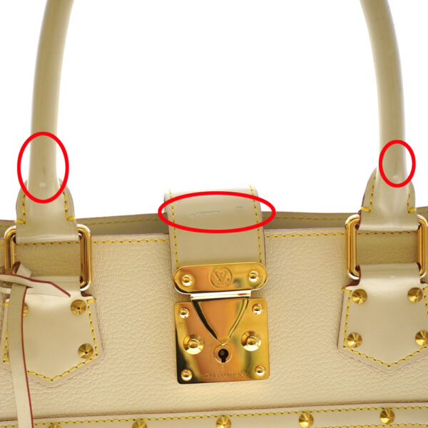 21 3220 8 Louis Vuitton Fabureau Suhali Leather Handbag Off White