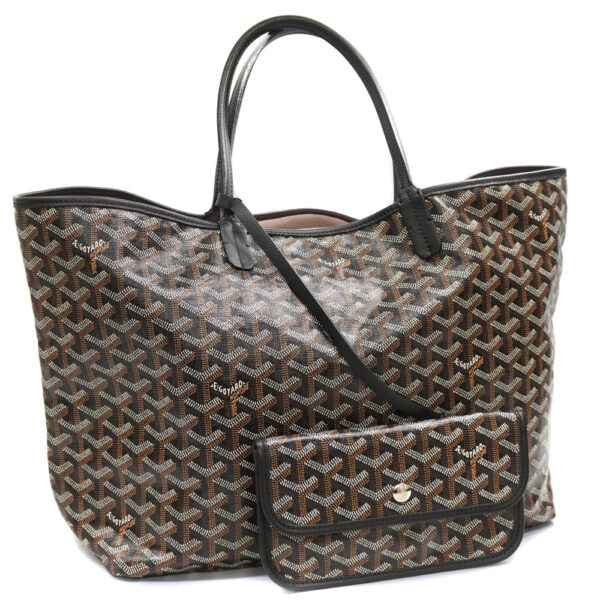 21 3748 Goyard Saint Louis PM Tote Bag Canvas Herringbone Brown