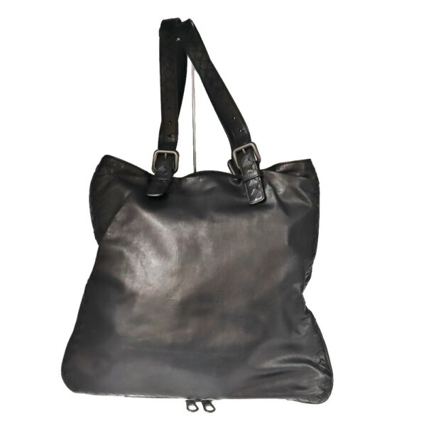 21 4574 1 Bottega Veneta Side Zipper Tote Bag Leather Black