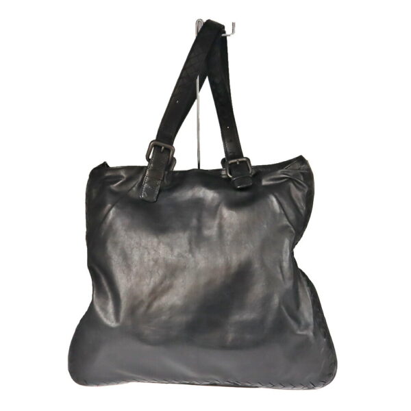 21 4574 2 Bottega Veneta Side Zipper Tote Bag Leather Black