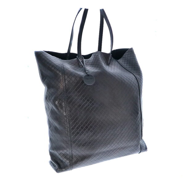 21 5659 1 Bottega Veneta Intreccio Mirage Embossed Tote Bag Leather Black