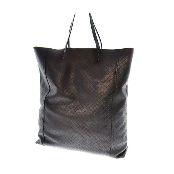 21 5659 2 Bottega Veneta Intreccio Mirage Embossed Tote Bag Leather Black