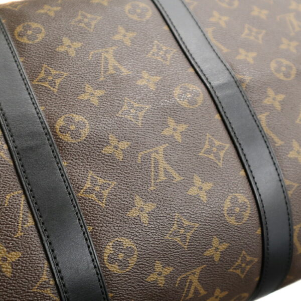 21 6421 12 Louis Vuitton Keepall Bandouliere 55 Monogram Macassar Brown Black