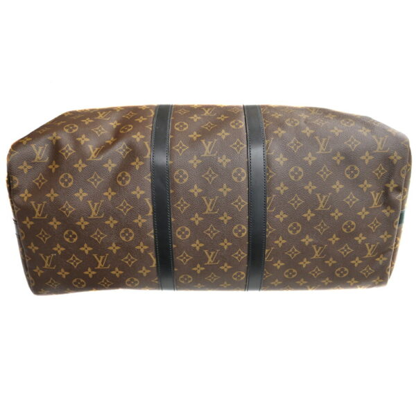 21 6421 4 Louis Vuitton Keepall Bandouliere 55 Monogram Macassar Brown Black