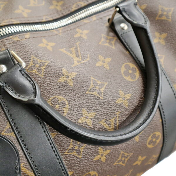 21 6421 5 Louis Vuitton Keepall Bandouliere 55 Monogram Macassar Brown Black