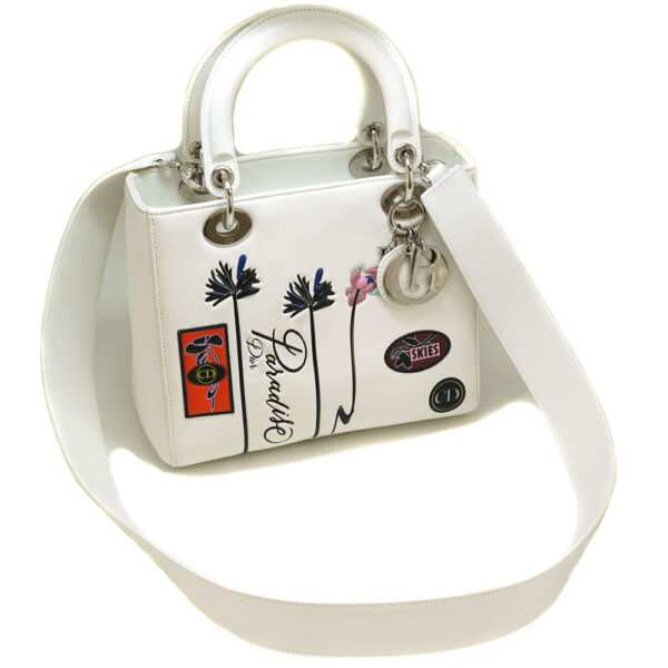 21 6465 13 Christian Dior Lady Dior Paradise Bag 2WAY White