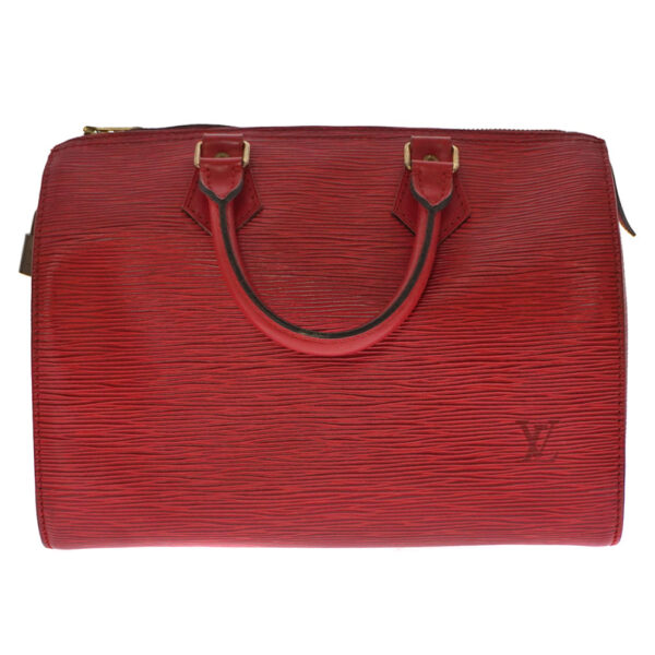 21 6498 3 Louis Vuitton Speedy 25 Handbag Leather Red