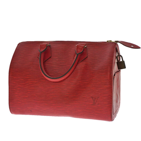 21 6498 Louis Vuitton Speedy 25 Handbag Leather Red