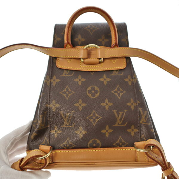 21 7074 3 Louis Vuitton Mini Monsouris Backpack Monogram Canvas Brown