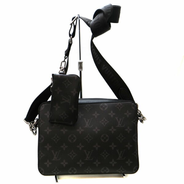 21 7717 2 Louis Vuitton Trio Messenger Bag Monogram Eclipse Black Gray