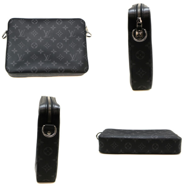 21 7717 4 Louis Vuitton Trio Messenger Bag Monogram Eclipse Black Gray