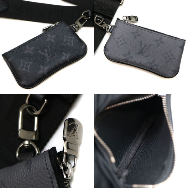 21 7717 9 Louis Vuitton Trio Messenger Bag Monogram Eclipse Black Gray