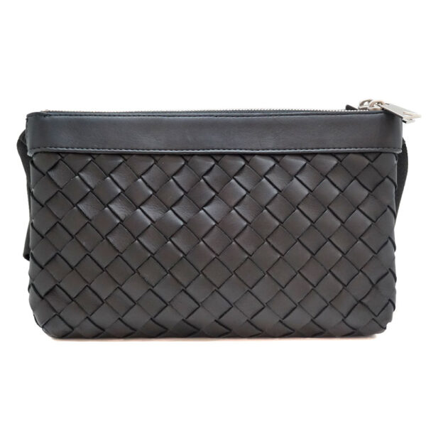 21 7944 3 Bottega Veneta Intrecciato Messenger Bag Leather Black