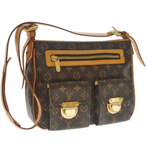 21 8901 LOUIS VUITTON Sax Spool Monogram Canvas PVC Brown HandBag