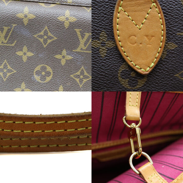 21 9049 7 Louis Vuitton Neverfull MM Tote Bag Monogram Pink Brown